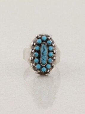 Men's Sterling Silver Turquoise Ring Size 12 Mens Ring